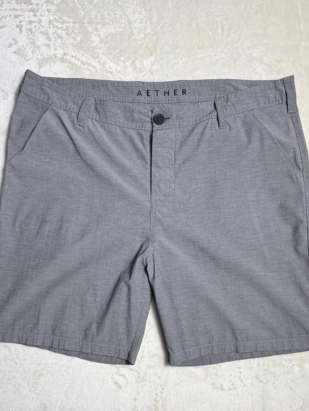 Aether Apparel Mens Board Shorts 36 Gray Heathered Stretch Swim Trunks Tech